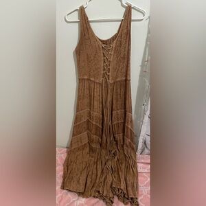 Scully Tan Embroidered Dress
